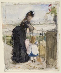 阳台上 作者 贝特·莫里索（Berthe Morisot）