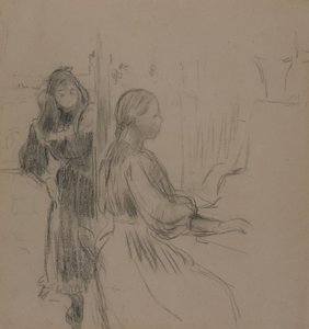 研究1893年的La Musique（纸上的木炭） 作者 贝特·莫里索（Berthe Morisot）