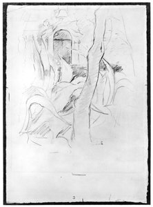 Villa Ratti的Aloes，1889年（纸上石墨） 作者 贝特·莫里索（Berthe Morisot）