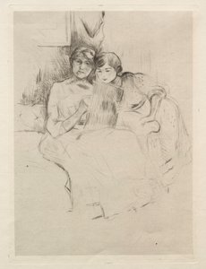 绘画课（贝尔特-莫里索与女儿一起绘画） 作者 贝特·莫里索（Berthe Morisot）