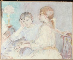 钢琴，1888年 作者 贝特·莫里索（Berthe Morisot）
