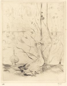 在布洛涅森林散步，1888年至1890年。 作者 贝特·莫里索（Berthe Morisot）