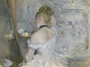 女人在她的化妆 作者 贝特·莫里索（Berthe Morisot）