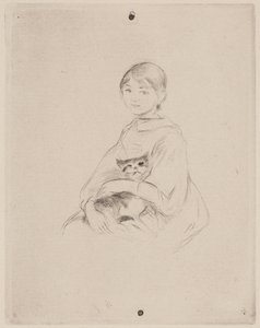 猫的年轻女孩（朱莉·马奈） 作者 贝特·莫里索（Berthe Morisot）