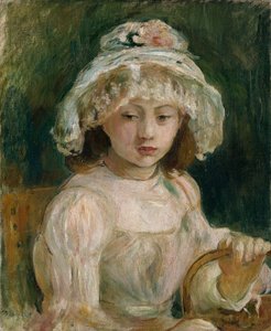 戴帽子的年轻女孩（布面油画 作者 贝特·莫里索（Berthe Morisot）