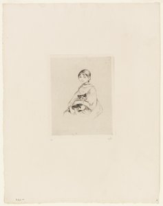 养猫的年轻女孩 作者 贝特·莫里索（Berthe Morisot）