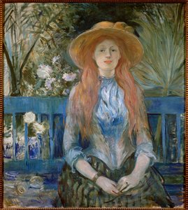 年轻的女孩在公园里的绘画Berthe Morisot