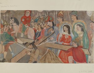 十字架第9站：耶稣第三次跌倒，约1936年。 作者 比拉·布拉德利