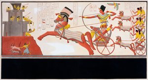 拉美西斯二世在卡德什战役中，公元前1275年 19世纪 作者 比甘和阿莱
