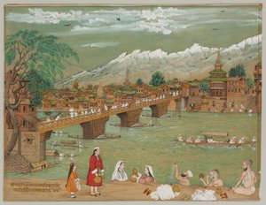 斯利那加（Srinagar）风景，1872年 作者 碧山辛格
