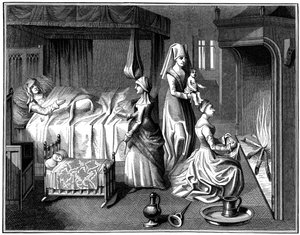 婴儿，15世纪，1849年。 作者 比森和科塔德