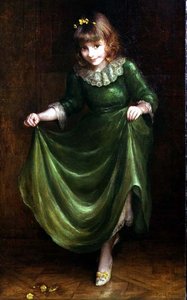 穿着绿色衣服的年轻女孩的肖像 作者 布兰奇·詹金斯（Blanche Jenkins）