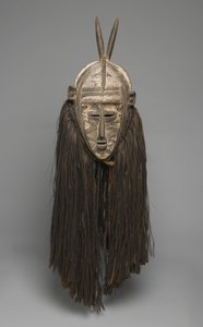 Bolo Mask，布基纳法索（木材，颜料和纤维）
