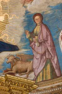 Apse, Catino Apse, Boccaccio Boccacino, Pantocrator among Saints Marcellino, Imerio, Omobono, Peter Exorcist, Detail St. 作者 Boccaccio Boccaccino