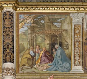 中央大殿，北侧第四跨度，牧羊人的崇拜，薄伽丘Boccaccino 1516-17年 作者 Boccaccio Boccaccino