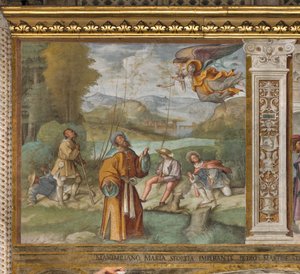 中央过道，北侧第一跨度，对吉奥奇诺的公告，Boccaccio Boccaccino 1514-15 作者 Boccaccio Boccaccino