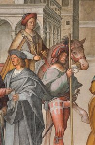 中央大殿，北侧第一跨度，圣约阿希姆和圣安娜在Aurea门的会面，Boccaccio Boccaccino 1514-15，细节 作者 Boccaccio Boccaccino