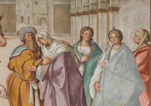 中央大殿，北侧第一跨度，圣约阿希姆和圣安娜在Aurea门的会面，Boccaccio Boccaccino 1514-15，细节 作者 Boccaccio Boccaccino