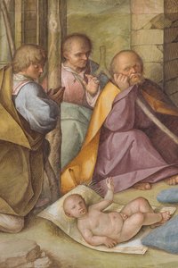 中央大殿，北侧第四跨度，牧羊人的崇拜，Boccaccio Boccaccino 1516-17，详图 作者 Boccaccio Boccaccino