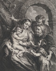 圣家族与圣伊丽莎白和施洗者圣约翰的婴儿，手持......，约1600-59年。