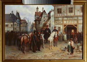 Gebhard Leberecht von Blucher 将军 (1742-1819) avec les cosaques a Bautzen (Allemagne) (《Bucher 将军与哥萨克人在包岑》) (Bataille de Bautzen ou de Wurschen)