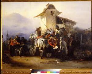 逮捕间谍戈特弗里德（博格丹-帕夫洛维奇）-维勒瓦尔德（1818-1903 年）的画作，布面油画