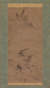 苏轼骑驴图》，15世纪初。 作者 木堂总润