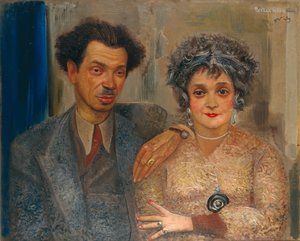 艺术家尼古拉·雷米佐夫（Nikolaiai Remizov）1887-1975年与他的妻子的肖像，1926年至1933年之间 作者 鲍里斯·德米特里耶维奇·格里戈里耶夫