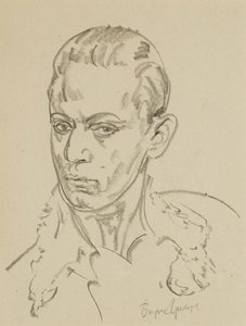 芭蕾舞蹈家和编舞家谢尔盖·利法（Sergey Lifar）的肖像1905-1986 作者 鲍里斯·德米特里耶维奇·格里戈里耶夫