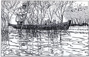 N·涅克拉索夫（N. Nekrasov）的诗歌《祖父马扎伊和野兔》插图，1910年 作者 鲍里斯·米哈伊洛维奇·库斯托季耶夫