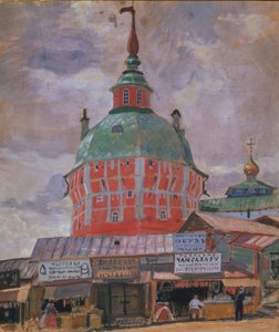 圣塞尔吉斯三位一体修道院的红塔，1912年 作者 鲍里斯·米哈伊洛维奇·库斯托季耶夫
