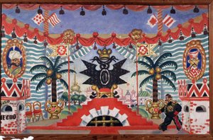 剧院戏剧的舞台设计E. Zamyatin的《跳蚤》，1925-1926年 作者 鲍里斯·米哈伊洛维奇·库斯托季耶夫