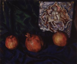静物。石榴，1910年 作者 鲍里斯·米哈伊洛维奇·库斯托季耶夫