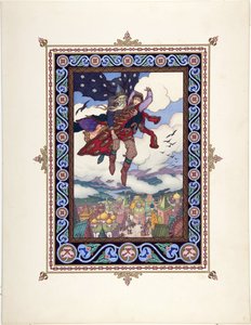 童话《玛丽亚-莫列夫娜》插图，鲍里斯-瓦西里耶维奇（1872-1935年后），约1925年 - 彩色石版画，27.3x20.5 - 私人收藏 作者 鲍里斯·瓦西里耶维奇·兹沃里金