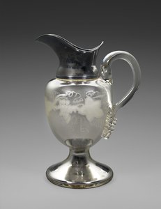 投手，C。 1865-1871（镀银玻璃、镀银板、软木、纸） 作者 波士顿银玻璃公司