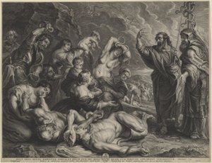 摩西和铜蛇 作者 Boëtius Adams Bolswert，根据彼得·保罗·鲁本斯爵士