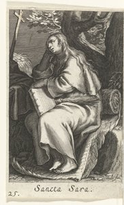Heilige Sara van Libië Sancta Sara (title on object) Kluizenaressen (series title) Sacra Eremus Ascetriarum (series title)