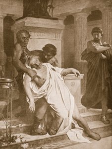 Demosthenes之死，来自&39;哈钦森国家历史&39;的插图，c.1910 作者 布兰莫特
