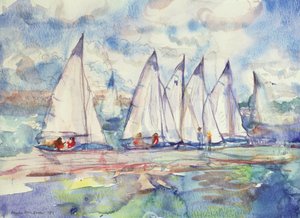 Blue Sailboats，1989（纸上写着） 作者 布伦达·布林·布克