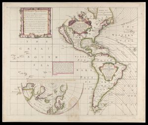 全新、正确的全球海图，显示公元 CC 年发现的罗盘变化情况 作者 英国学校
