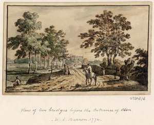 一系列素描，1772-1778 年英国、欧洲大陆和美洲的风景（水彩画） 作者 英国学校