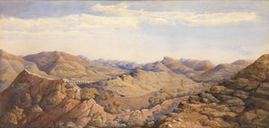 Bhore Ghaut，大印度半岛铁路，孟买（纸上水彩画） 作者 英国学校
