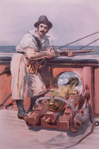 1650年的英国水手（彩色平版印刷）。 作者 英国学校