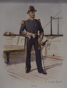 皇家海军上尉，十九世纪末（彩色平版印刷） 作者 英国学校