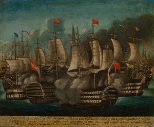 特拉法加战役，1805 年 10 月 21 日"，英国学校 作者 英国学校