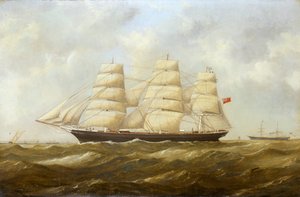 航行中的 "万圣节 "号（1870 年 作者 英国学校