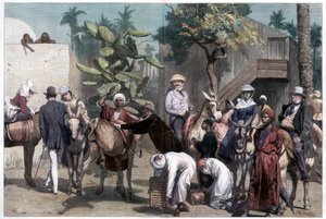 向金字塔出发》，1874年。 作者 布罗姆利