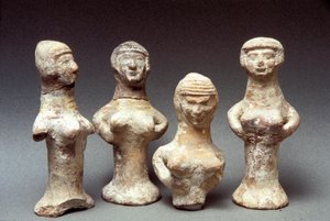 公元前999-600年，迦南人阿舍拉的小雕像（粘土）