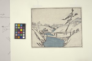 桥（彩色木刻版画） 作者 布鲁尔·朱利叶斯·奥尔森·诺德费尔特