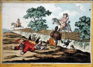 猎犬寻找》，詹姆斯-吉雷（1756-1815）蚀刻，由汉娜-汉弗莱于1800年出版（手绘蚀刻）（另见191237）。